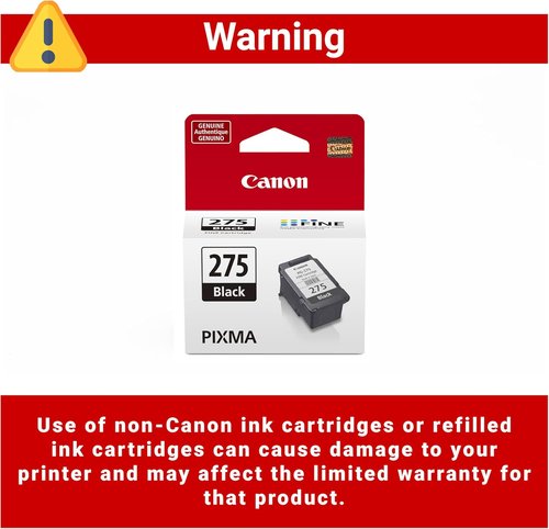Canon PG-275 Black Ink Cartridge - Genuine Quality for TS3520, TR4720, TS3720 Printers