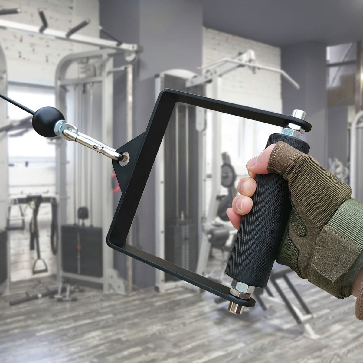 MARSAFIT Gym Fitness LAT Pulldown Attachments, Fat Arm Wrestling Exercise D Handle Cable Attachment, Arm Lifting Deadlift Handle Grip for Finger Wrist Strength