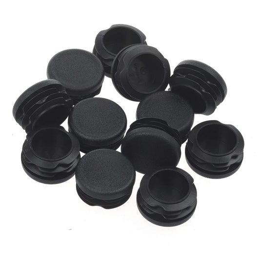12Pcs Round Plastic Plug, End Caps for Tubing Pipe ID 16-18.4mm & OD 3/4 Inch (20mm), Steel Furniture Foot Table Chair Leg End Insert Plug Cap Covers Protector, Bar Stool Glides, Fence Plugs