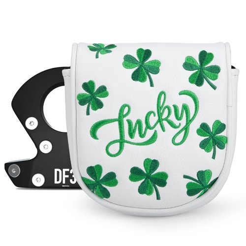 Golf Mallet Putter Head Cover, Magnetic Closure Leather Golf Headcovers Mallet Putter Cover for Golf DF3 Putter Golf Mallet Putter Cover for OZ1 MEZZ 1 MEZZ1 MAX (for DF3 Mallet Putter(Lucky Clover))
