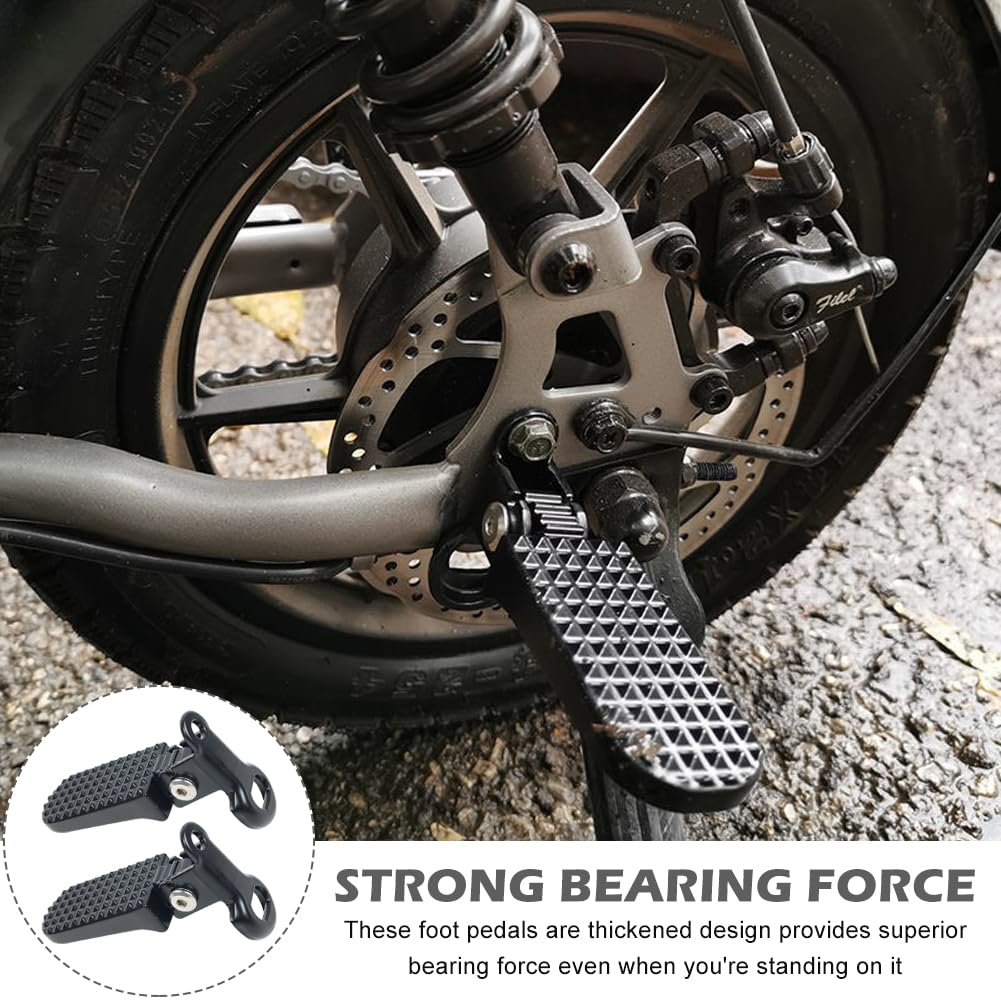 Kakalote 1 Pair Bike Rear Pedals, Folding Rear Seat Footrest Pedal, Aluminium Alloy Non-Slip Bicycle Footrests, Quick Release Foot Plates Pedals for Mountain Bike E-Bike