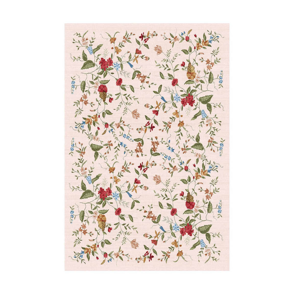 Triohero Bedroom Rug 4x6 Washable Non Slip Area Rug Bohemian Carpet Stain Resistant Spillproof Polyester Floral Area Rug Foldable Pet & Kid Friendly 4x6 Rug for Living Room, Bedroom, Kitchen