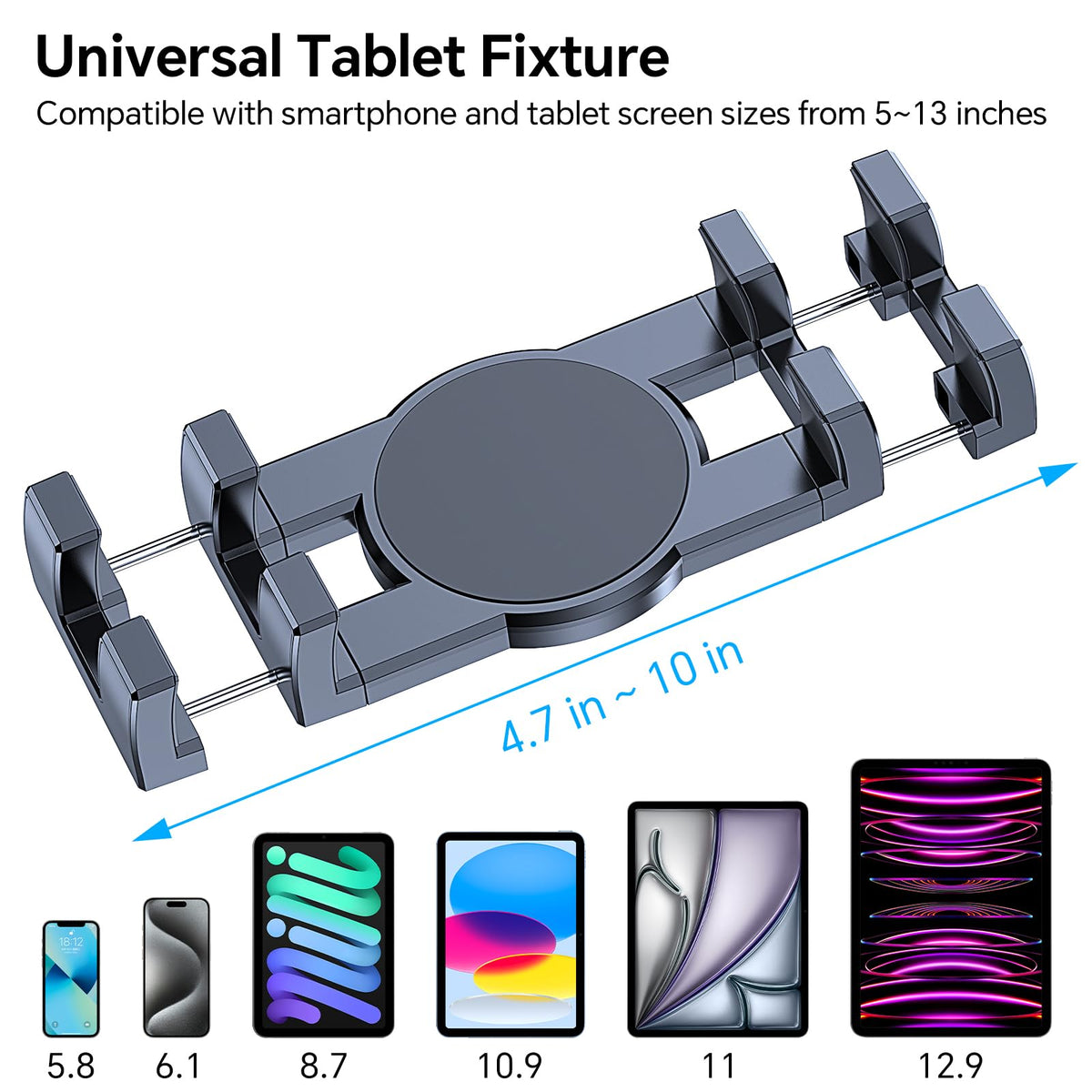 Tablet Holder for Car iPad Holder for Car【Windshield+Dash】Suction Cup ipad Mount for Truck Stand【360° 】Tablet Car Mount soporte de telefono para carro for All 4.7"-12.9" Apple iPad Samsung Galaxy Tab