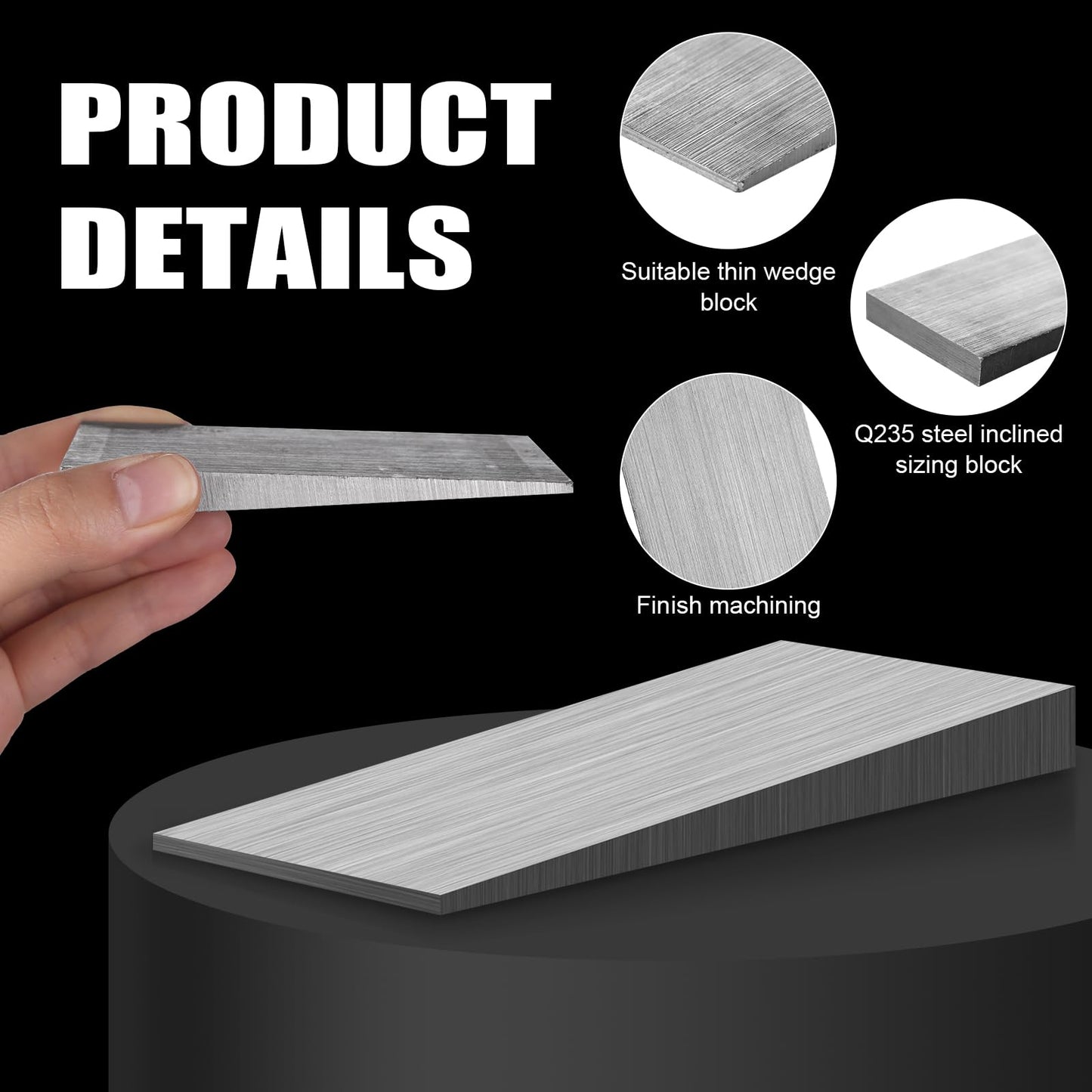 2 PCS Flange Wedge 4 x 2 Inch Beveled Washers Right Angle Wedges Steel Silvery Spreading Triangle Wedges Metal Shims Tool Sets Underpinning Wedges Tapered Wedges for Lathe Welding Machine Equipment