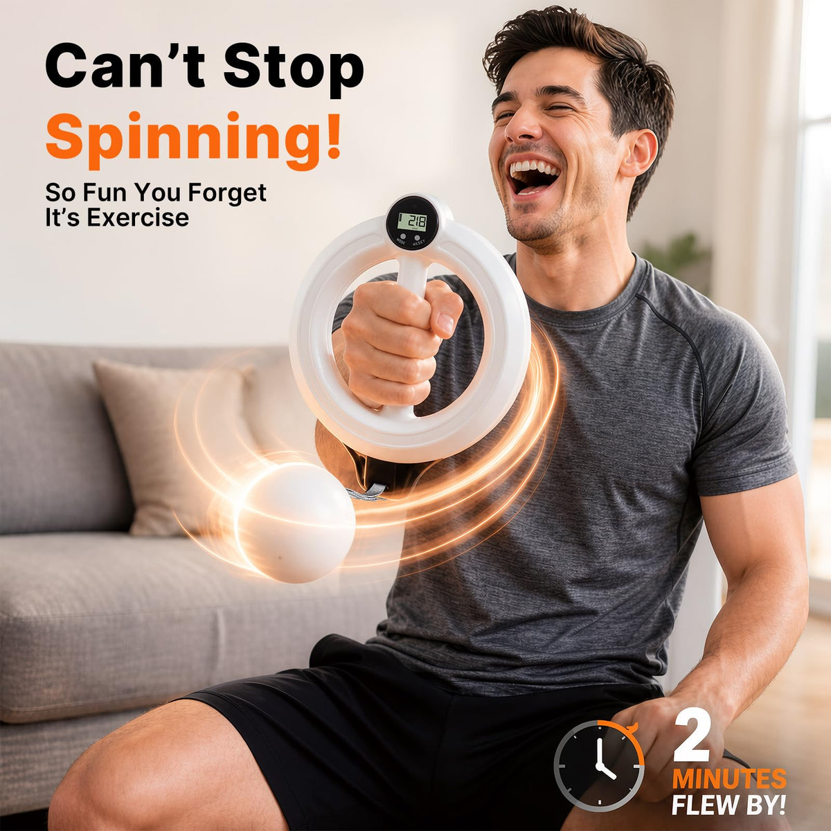 Lqyom 360° Arm Trainer for Men & Women, Hand-Crank Forearm & Shoulder Workout Equipment, Wrist & Chest Exercise Tool, Infinity Hoop for Arms, Upper Body Training for Home Fitness