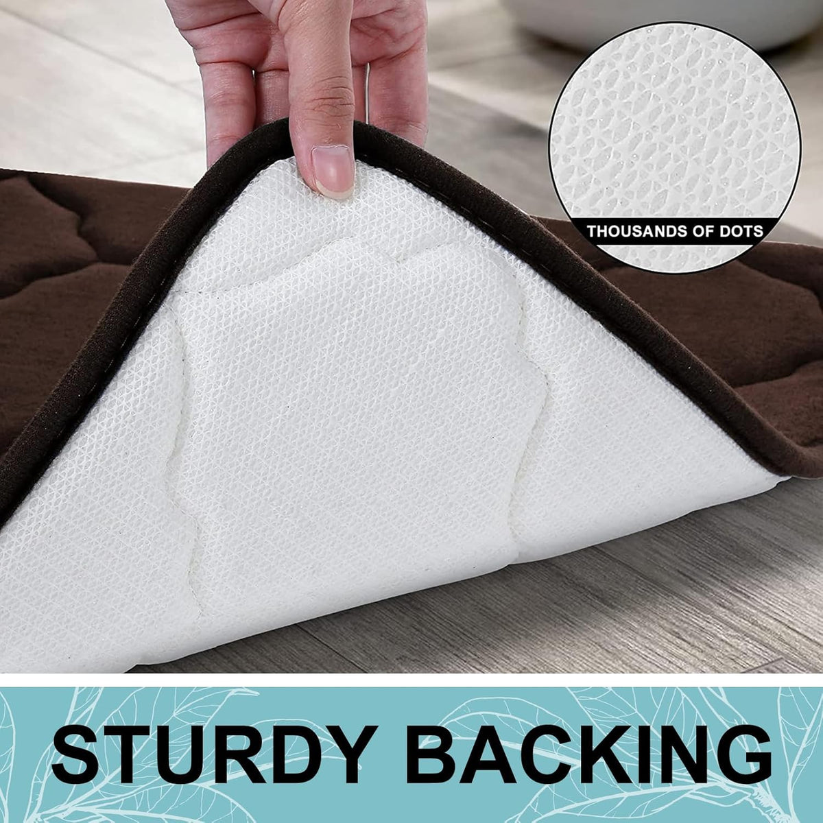OLANLY Memory Foam Bath Mat Rug - Ultra Soft, Absorbent & Non-Slip | 24x16, Brown for Bathroom Decor