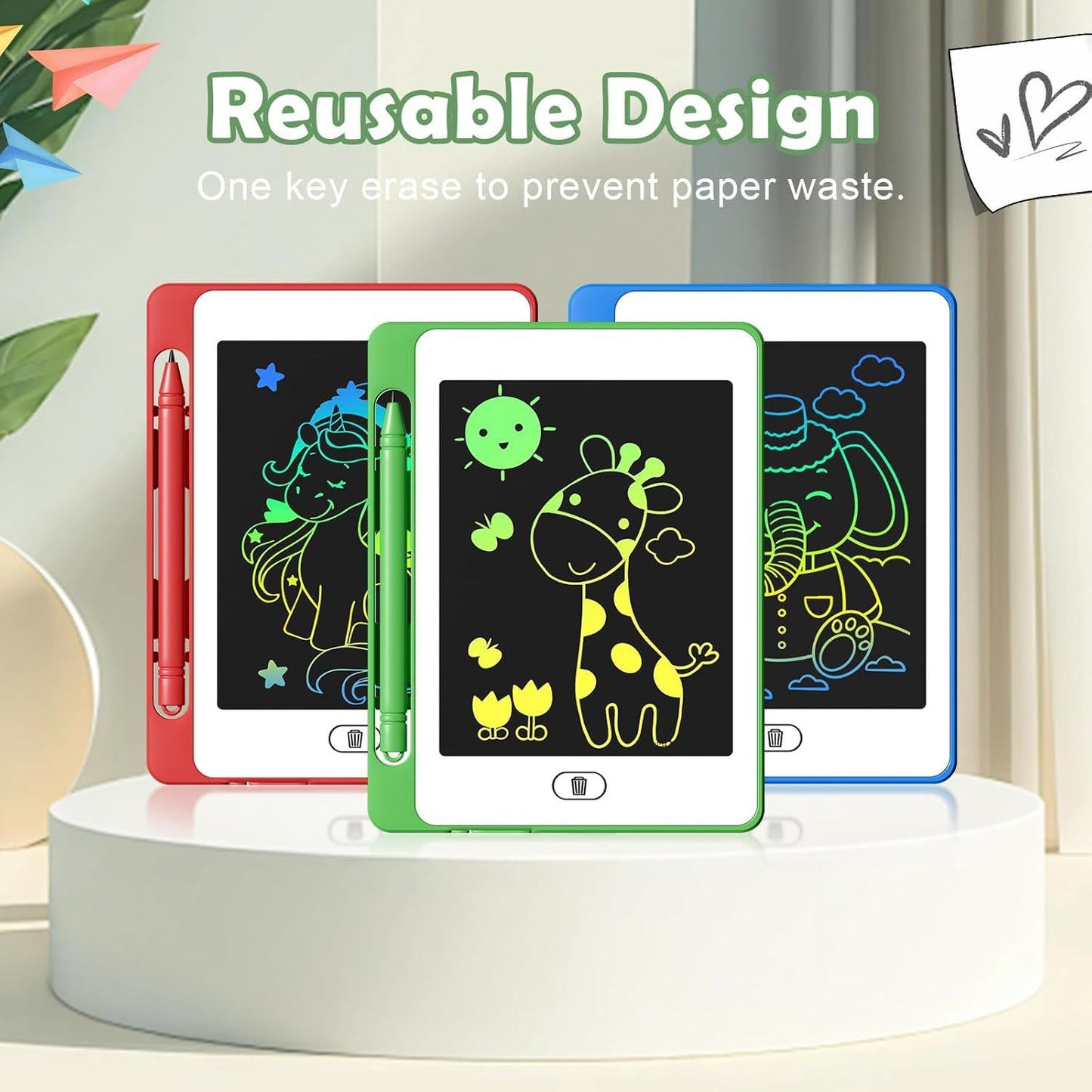 Party Favor 16 Pack LCD Writing Tablet for Kids, 6.5 Inch Colorful Doodle Board, Erasable Reusable Electronic Drawing Pads, Educational Learning Toys Birthday Gifts for Girls Boys Age 3 4 5 6 7 8