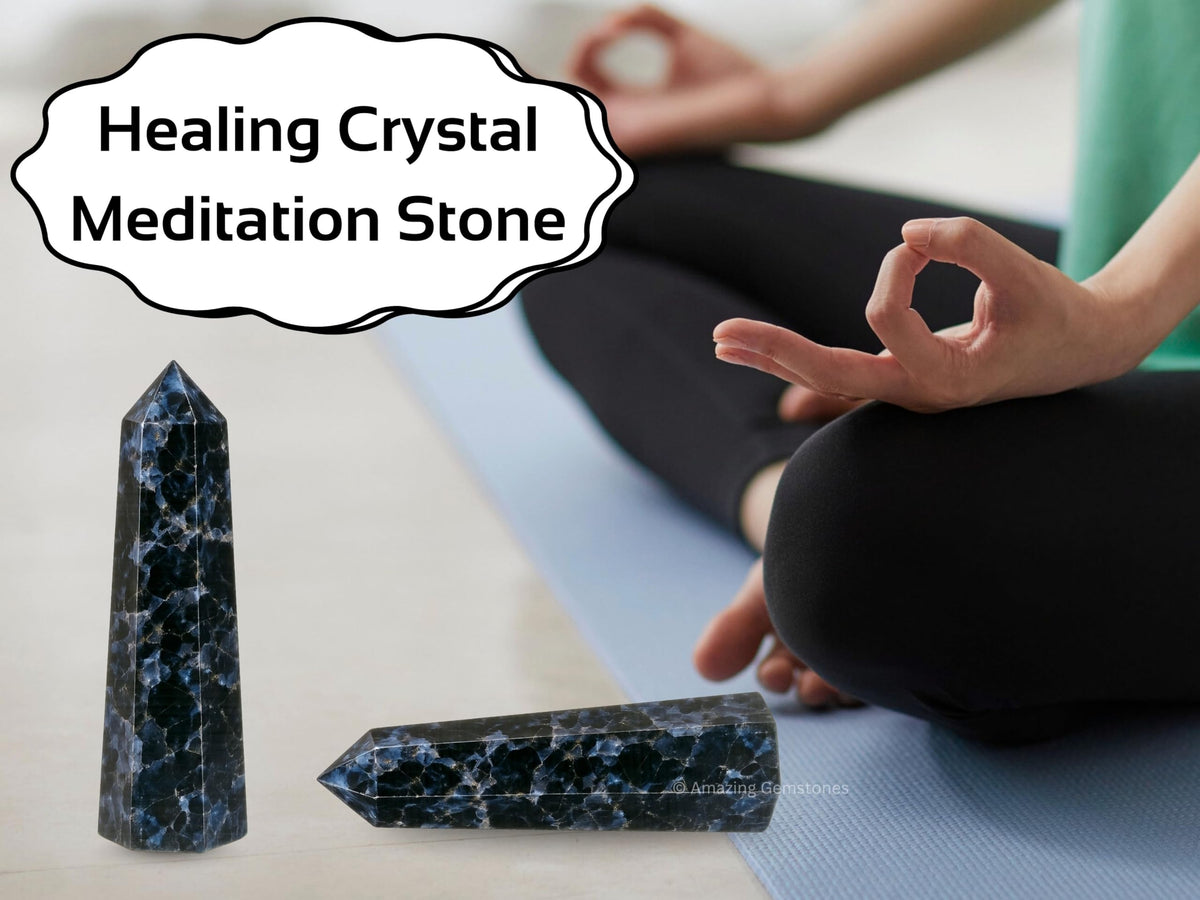 Amazing Gemstone Indigo Gabbro Crystal Towers - Natural Healing Crystal Point Obelisk for Reiki Healing and Crystal Grid (2" to 3" INCH)