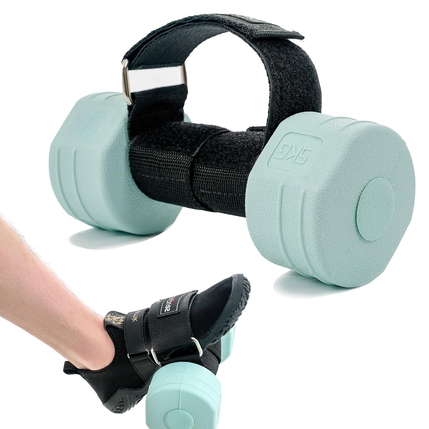 Feet Dumbbell Attachment, Tibialis Trainer Ankle Straps for Feet Weight Lifting Shin Splint, Hamstring Curls, Leg Curl Attachment at Home Gym Equipment 1pc