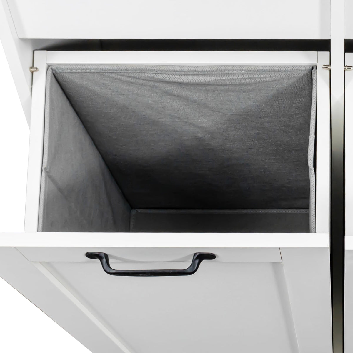 KEIKI 62.99'' H Laundry Cabinet with Doors and shelf, Tilt-Out Laundry Hamper, Multiple Storage Space, Freestanding Style, Open Shelve, Adjustable Shelf, White, (Style C)