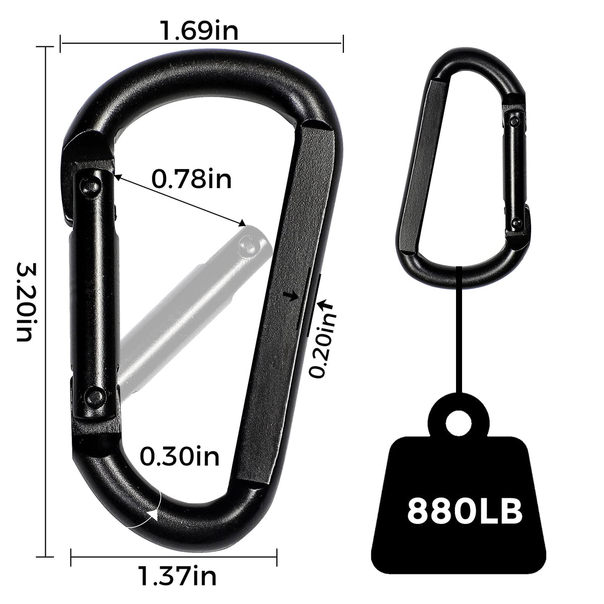 INNSTAR Cable Attachments for Gym, Heavy Cable Handles with Solid ABS Core Grips, D Handle Cable Attachment, Cable Machine Handles for Resistance Bands (Black Clips)