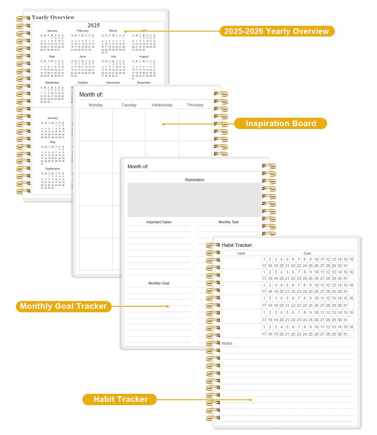 Academic Planner for 2026-2027 or Anytime - Undated Weekly Student Planner For Homeschool, High School, College & Nursing Students, 200 Pages, 8.5" x 11", Black