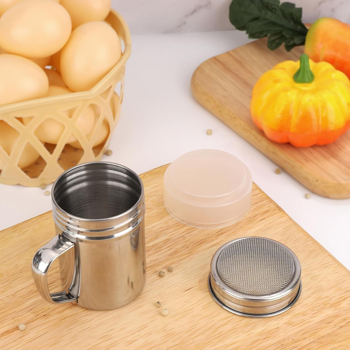 Accmor Powdered Sugar Shaker - Fine Mesh Stainless Steel Dredge for Sugar & Flour | 6 Ounce, 2 Pack
