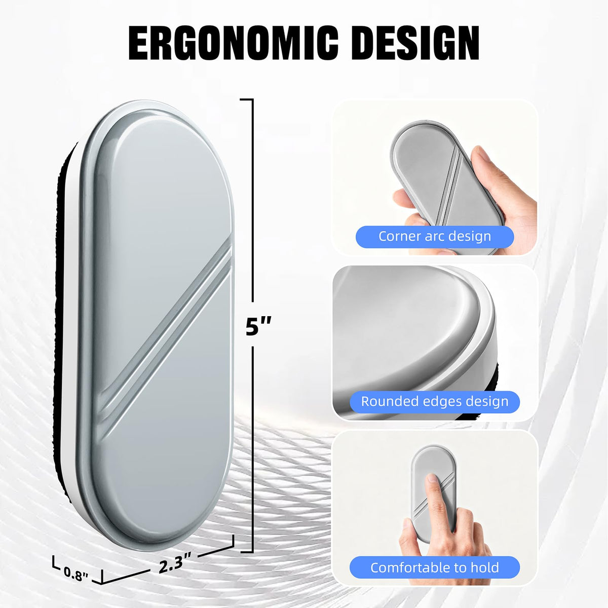 FUNISKETCH Dry Erase Eraser, Detachable Magnetic White Board Erasers - 2 Pack,Glass Board Glass Whiteboard Eraser for Office and School Supplies (Gray)