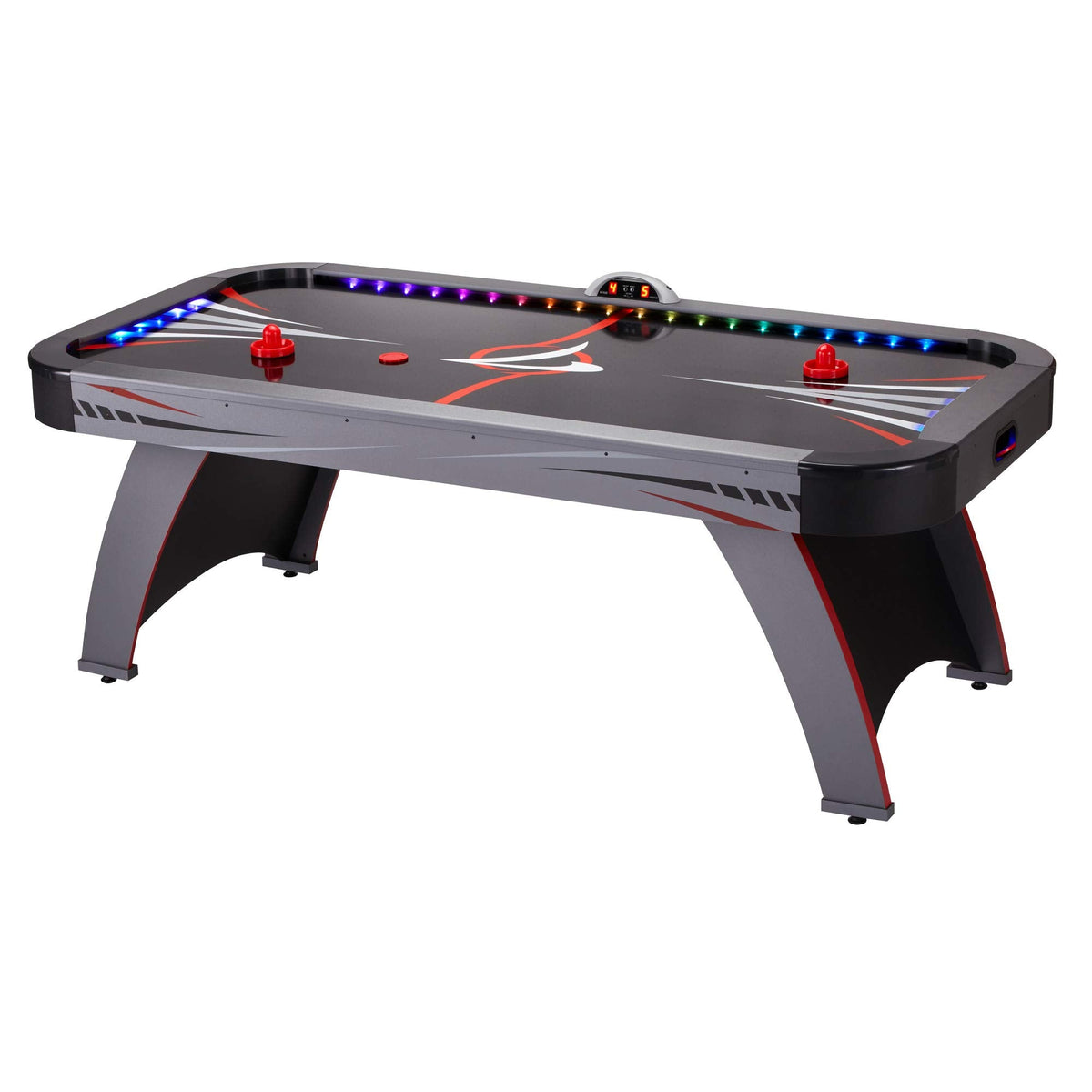 Fat Cat Volt 7 Foot LED Air Hockey Table for Adults with Dual Motor, Automatic Scoring, Music System, Hockey Table with Light Up Playfield
