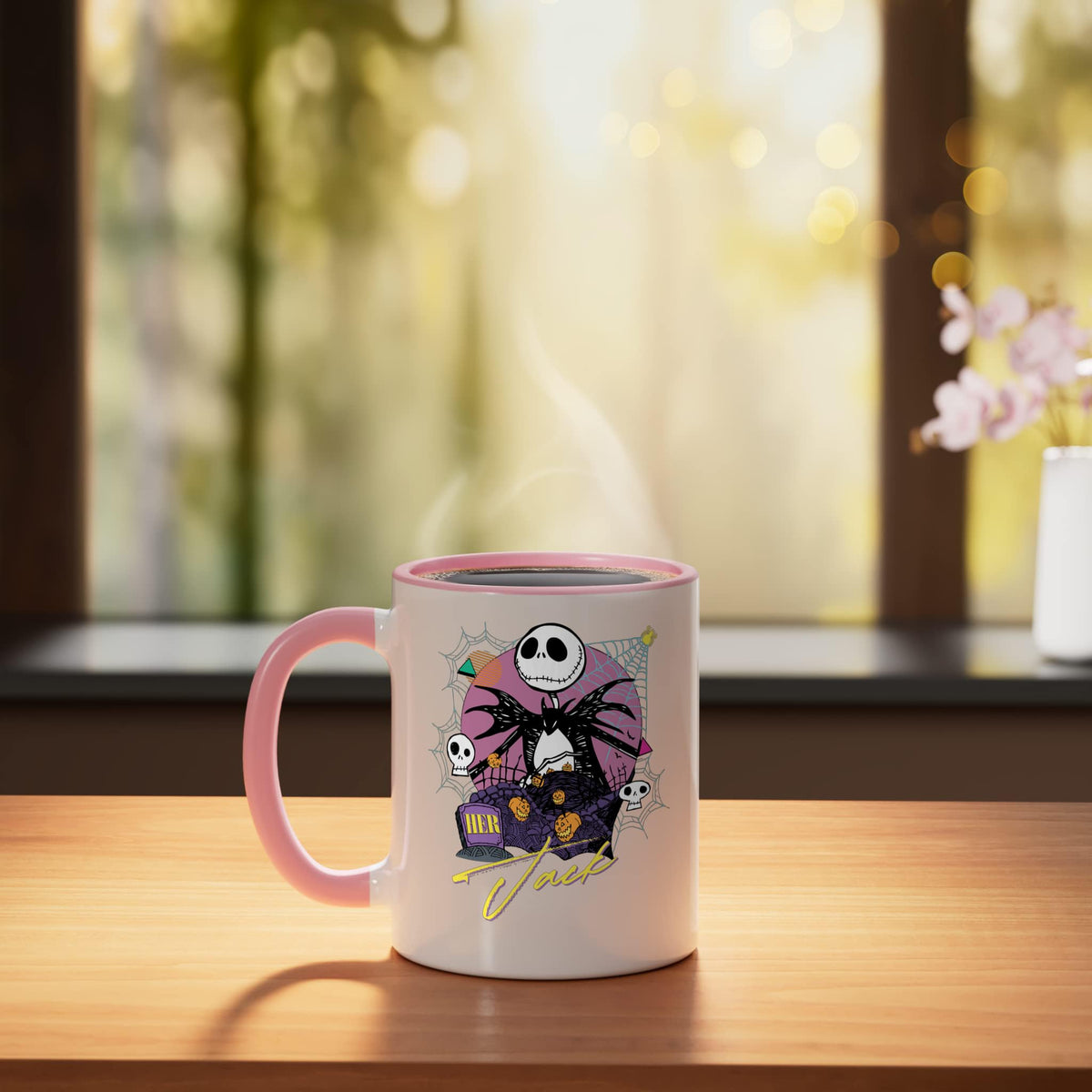 Disney The Nightmare Before Christmas Matching Her Jack Ceramic Mug, Pink/White