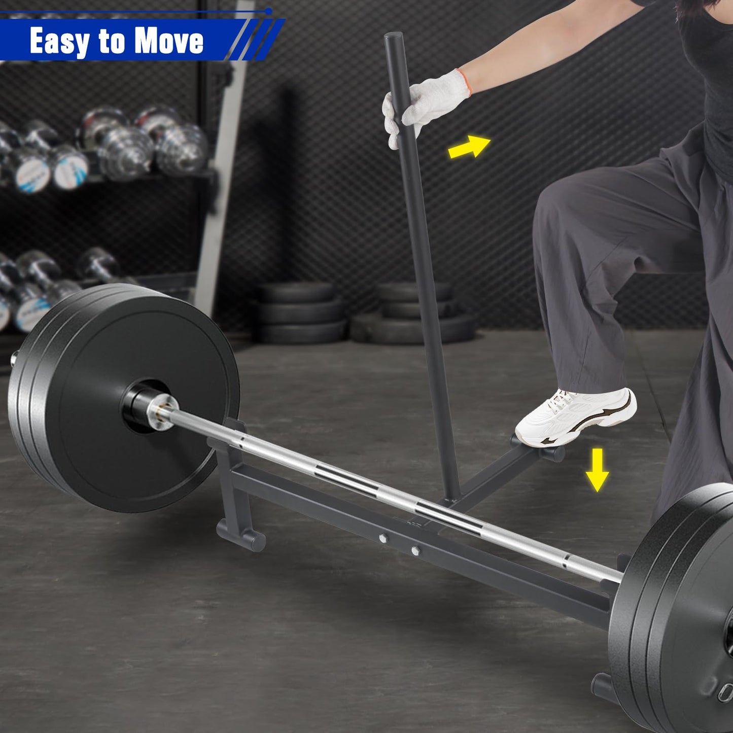Deadlift Barbell Jack Stand for Easy Changing Weight Plates - 2000 LB Capacity, Elevated Lift for Gym and Home Workouts,Black