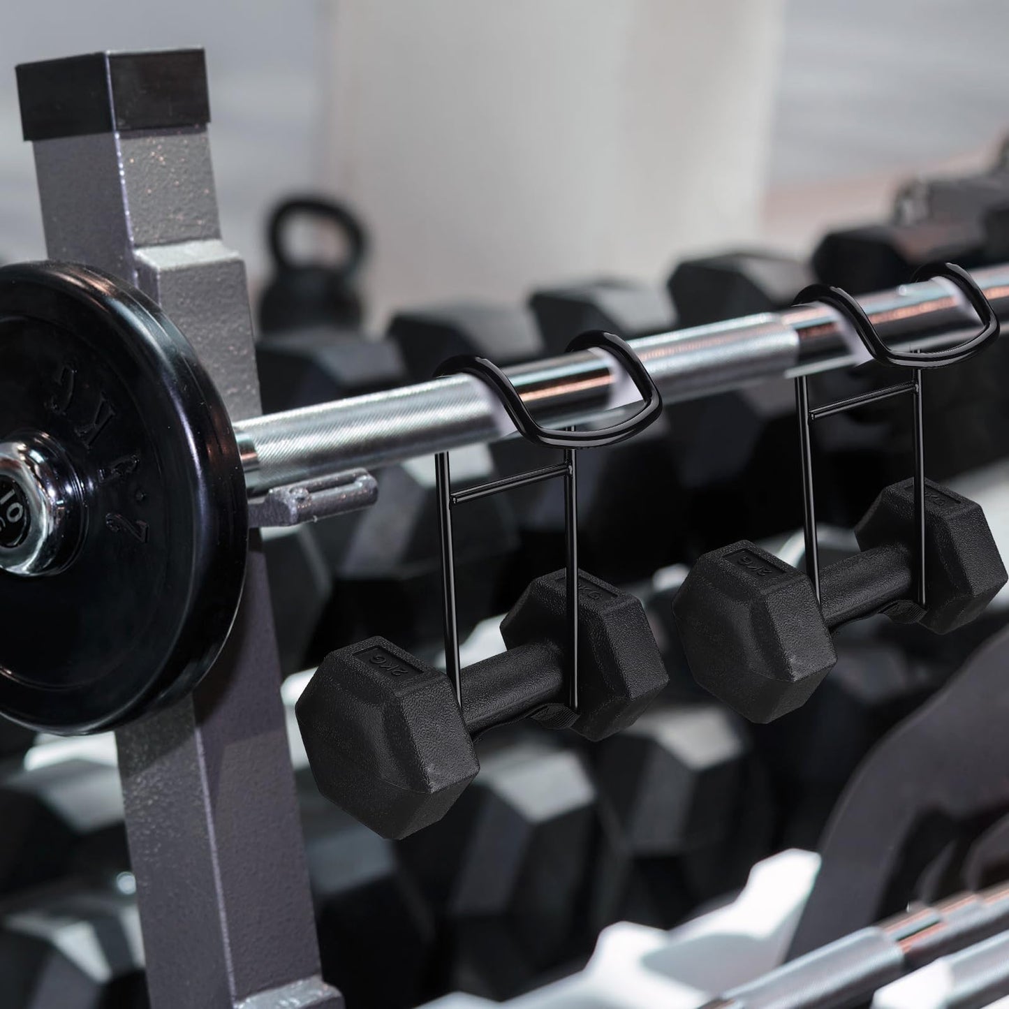 TOBWOLF Dumbbell Spotter Hooks Hangers, Heavy Power Dumbbells Rack Attachments for Dumbbell Bench Press Hold Up 225LB, Safety Connector Perfect for Hanging Dumbbells to Barbells for Chest Workout