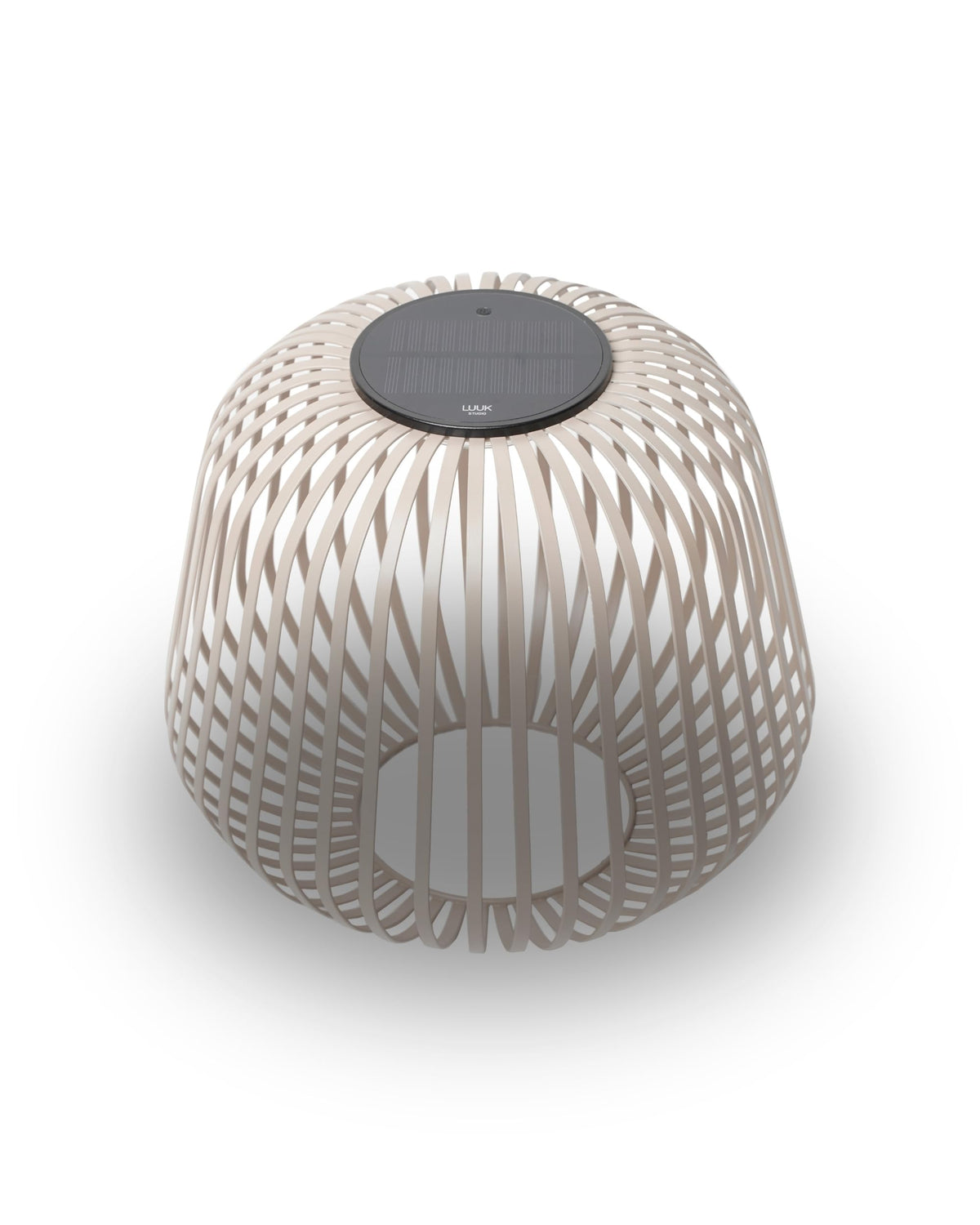 LUUK Studio SOLIS Wireless Solar LED Bedside Lamp, Warm White Dimmable Glow, Cordless Indoor Lantern & Outdoor Light, USB-C Rechargeable, Bedroom, Balcony, Patio, Soft Contemporary, Warm Taupe, Size M