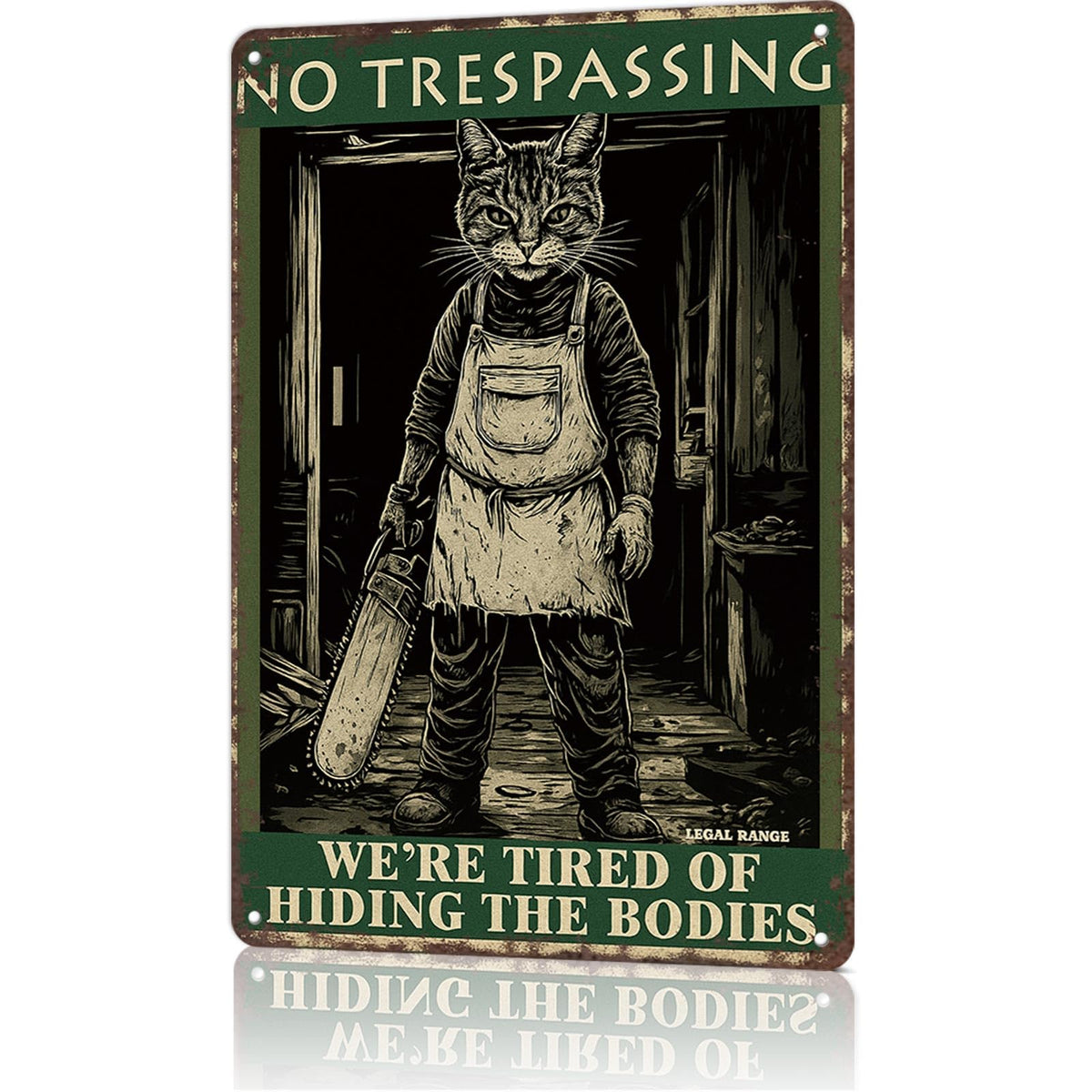 Halloween Garage Door Decorations No Trespassing Sign-8x12inch Funny Metal Tin Sign We'Re Tired Of Hiding The Bodies