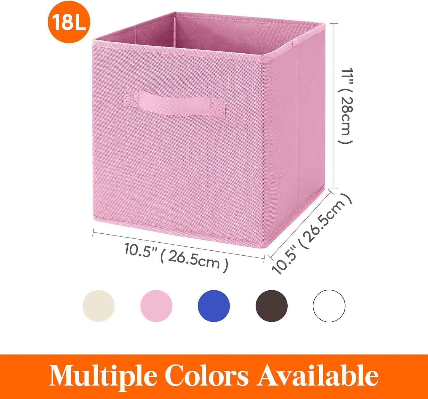 Lifewit Storage Cubes - Foldable Decorative Fabric Baskets for Home Organization | 11-Inch Pink, 12-Pack