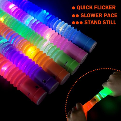 Glow Sticks | 36 PCS Camping Toys for Kids - Light Up Pop Tube Bracelets & Necklaces for Parties