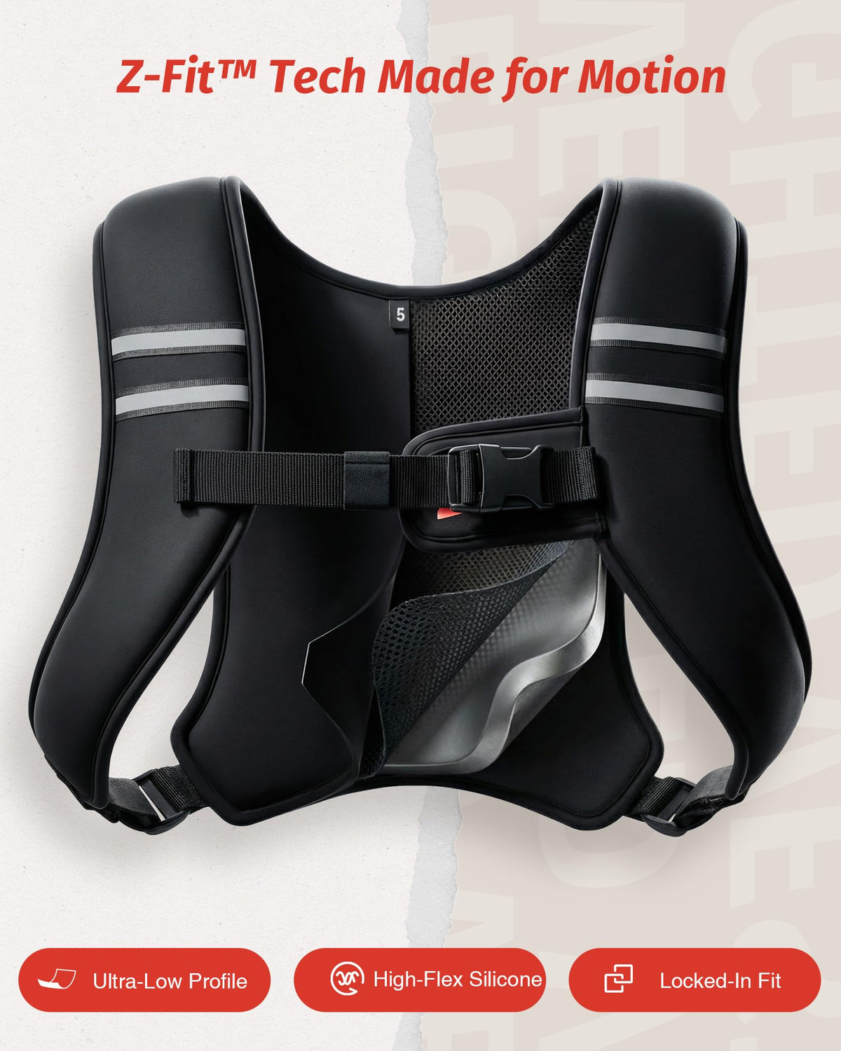 ZELUS Weighted Vest, Washable Z-Fit Soft Iron Weighted Vest for Women and Men, 5/10/15 lb Weight Vest with Reflective Strips & Adjustable Straps, Ultra Thin Weight Vest for Gym Strength Training (15lb) Black