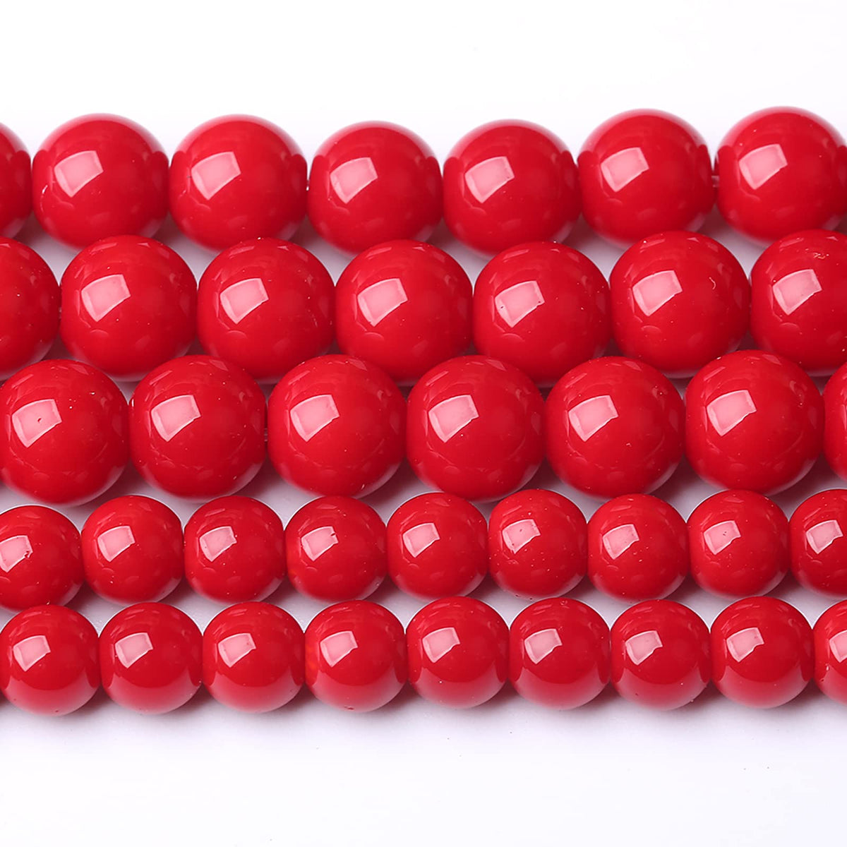 10MM 38PCS Red Glass Round Spacer Loose Beads for Jewelry Making 15 inches DIY Bracelet Necklace