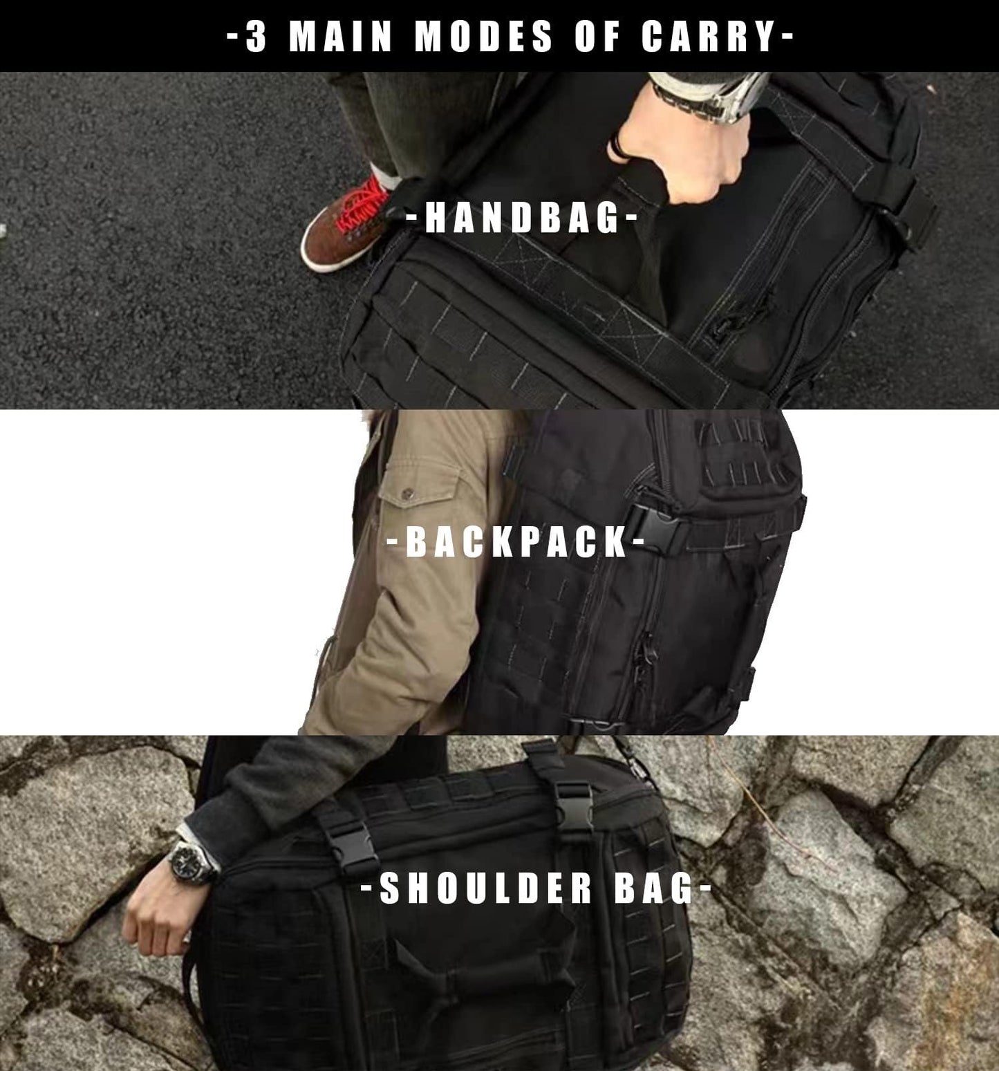 Miramrax Gym Bag Duffle Bags Backpack - Travel Weekender Bag for Men Women Workout Bag for Military,Sports,Overnight,Basketball,Tactical,Football,Waterproof & Tear Resistant (Coyote, 30L)