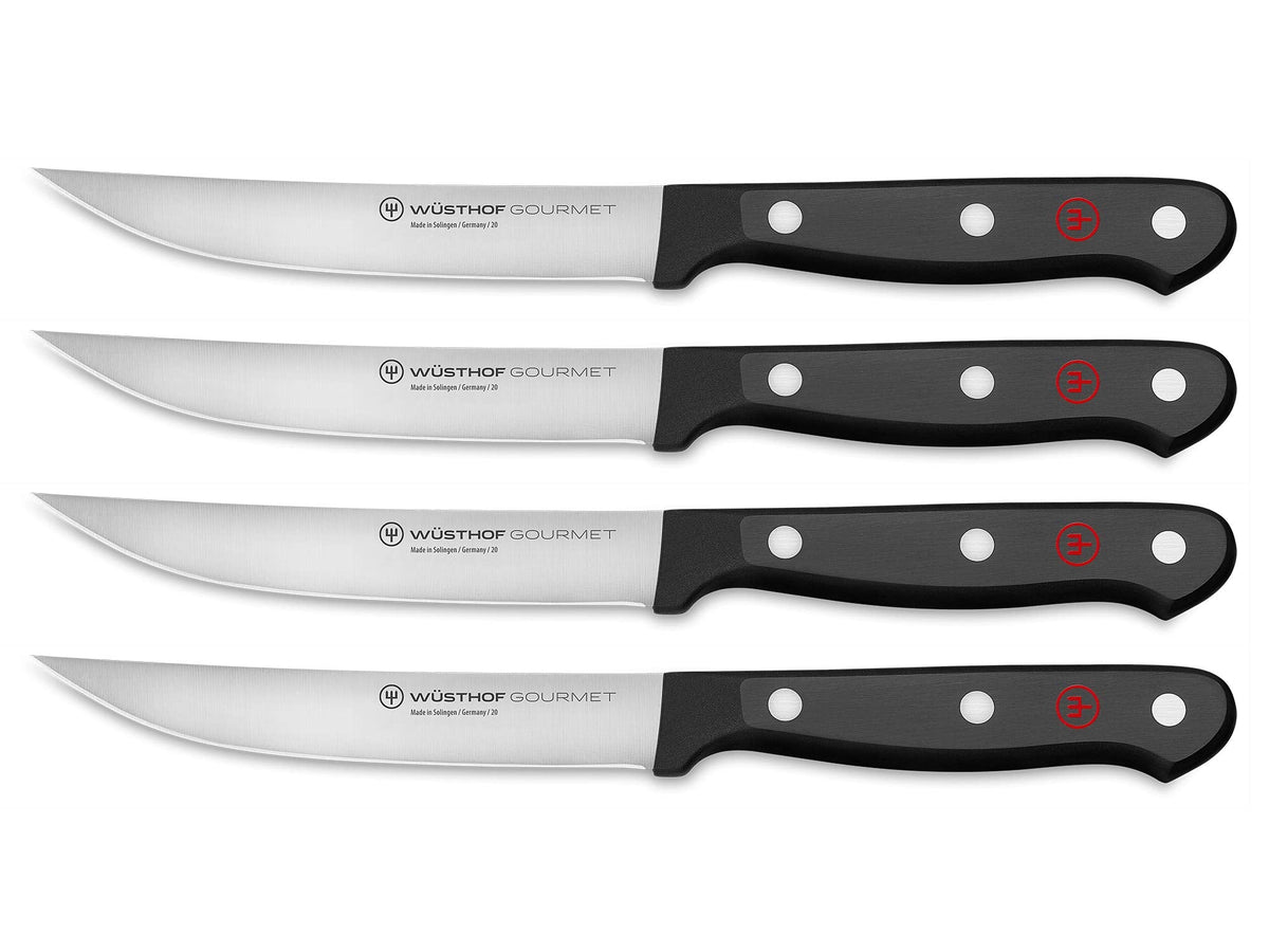 WÜSTHOF Gourmet 4-Piece Steak Knife Set, Black