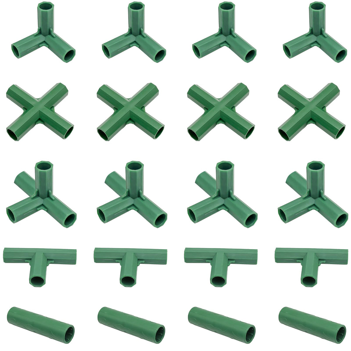 LIDSCURA 20PCS 16mm Gardening Frame Joints Pole Connector Straight Plastic Greenhouse Frame Connector