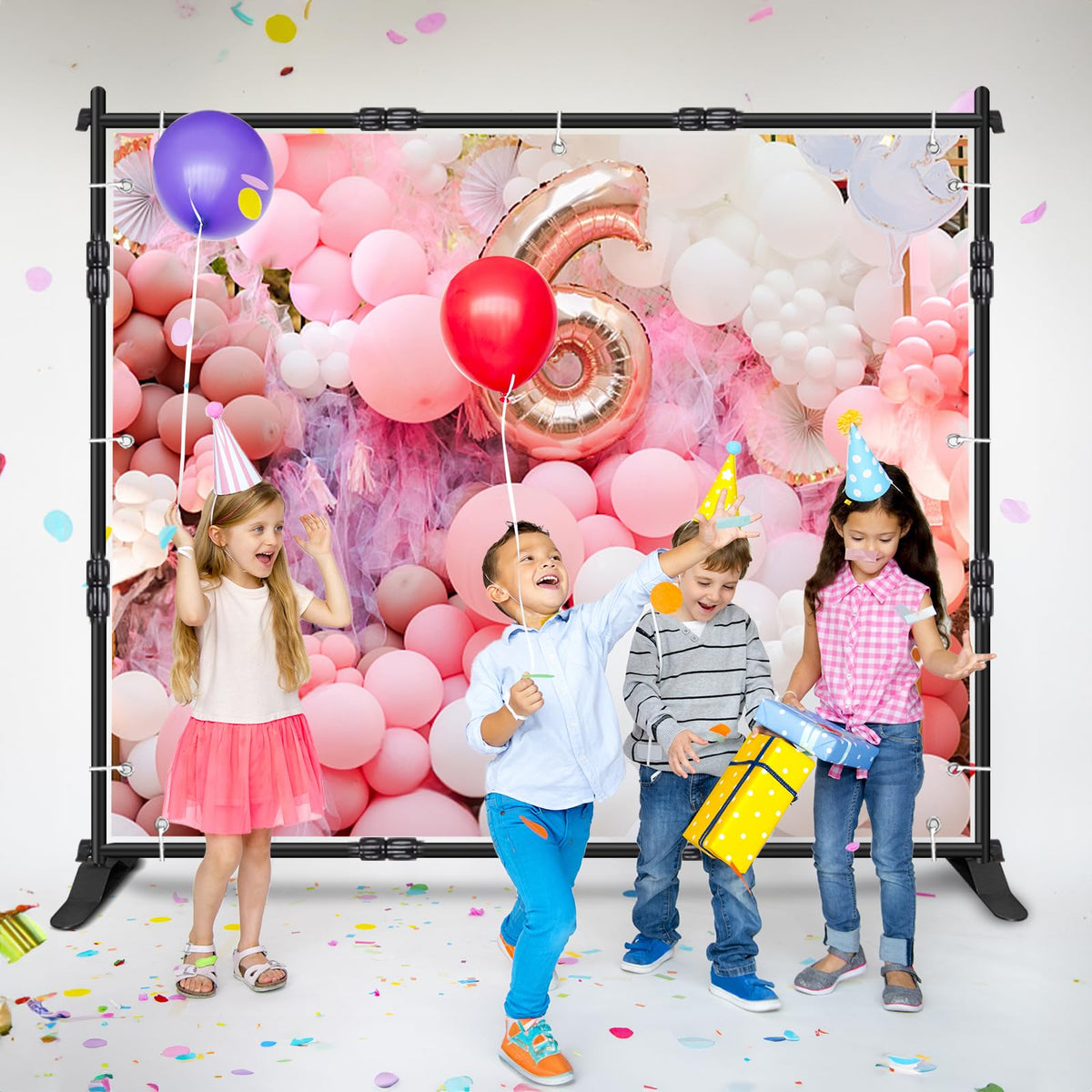 Backdrop Banner Stand, 10x8FT Heavy Duty Adjustable Step and Repeat Stand
