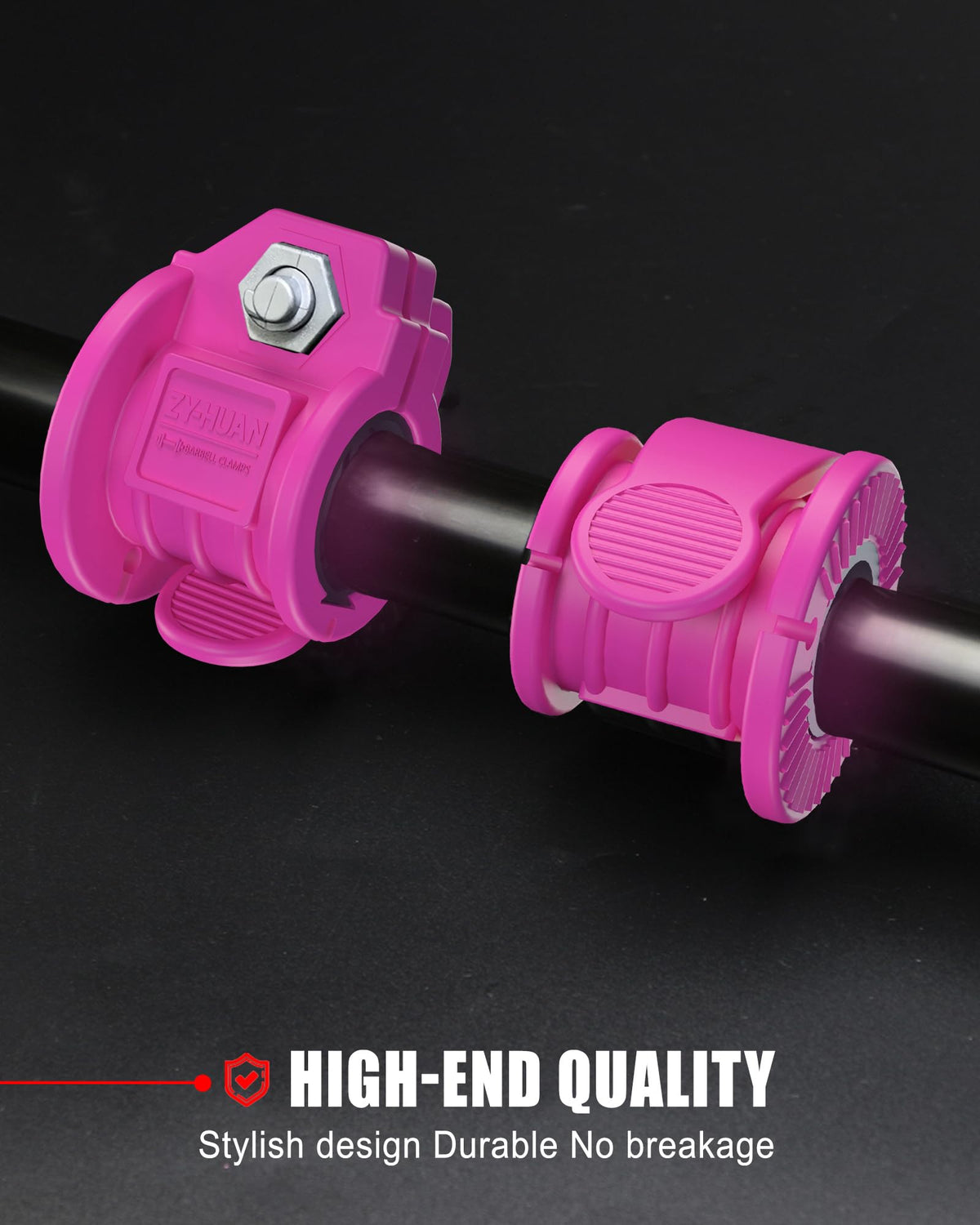 ZY-HUAN Barbell Clips 1 inch Barbell Clamps 0.9-1.18inch Quick Release Weight Clips for Bars Multi-Size Adjustable Olympic Barbell Clamps (Rose)