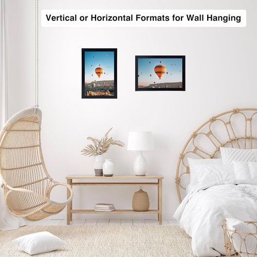JCJMY 6x10 Picture Frame - Black Wall Mount or Tabletop Display with Shatter-Resistant Plexiglass