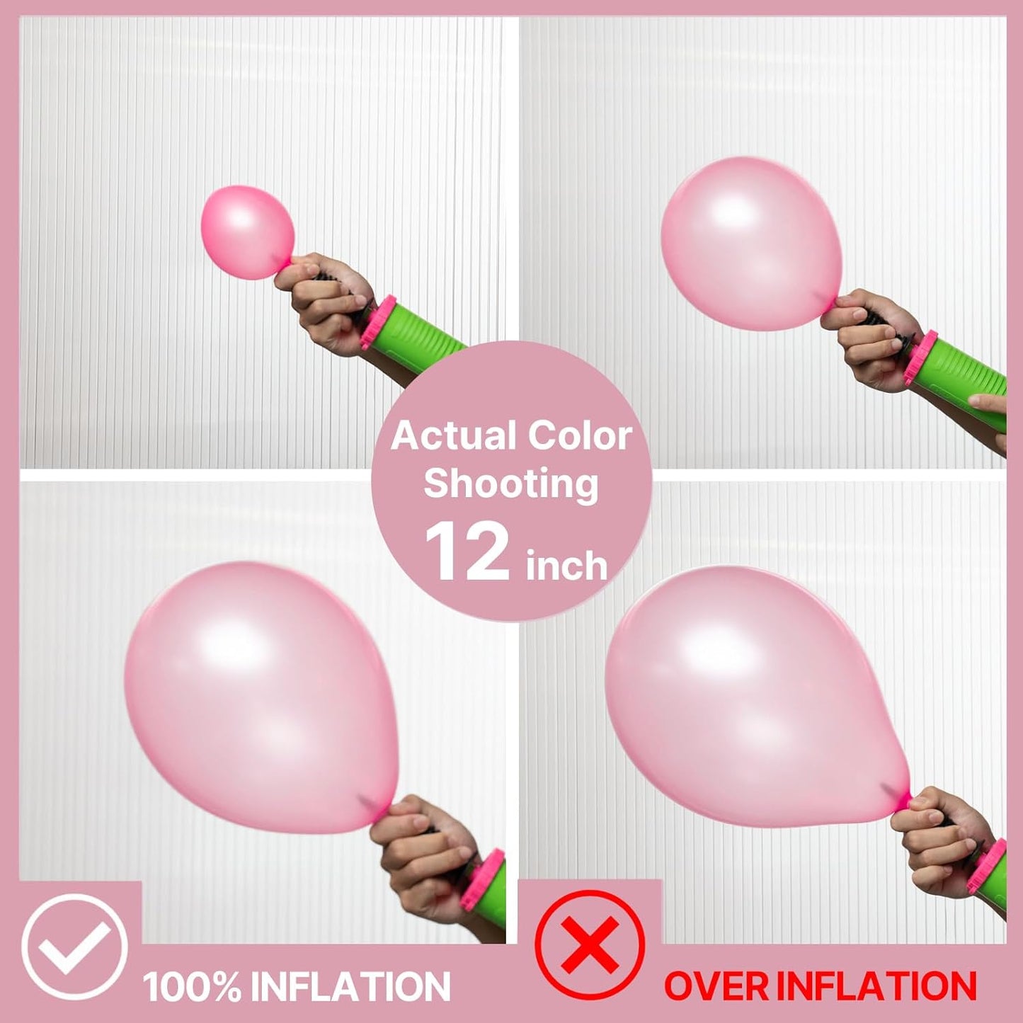 PartyWoo Pearl Pink Balloons - 50 Pcs 12 Inch Latex Helium Balloons for Weddings & Baby Showers