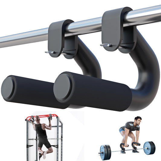 Neutral Grip Handles for Pull Up,1000 lbs Heavy Duty Steel Pull Up Handles,Ergonomic Portable Hooks for Barbell Row Deadlift Resistant Bands for Home Gym Fitness Enthusiasts-2 Pack
