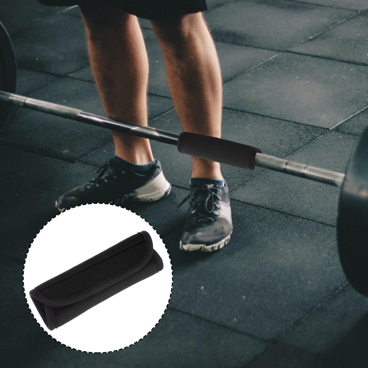 HANABASS 2 Pack Barbell Grips Weightlifting Dumbbell Handles Pad Thick Bar Wrap Cushion for Powerlifting Strength Training Horizontal Bars Cover Anti-slip Grip Support