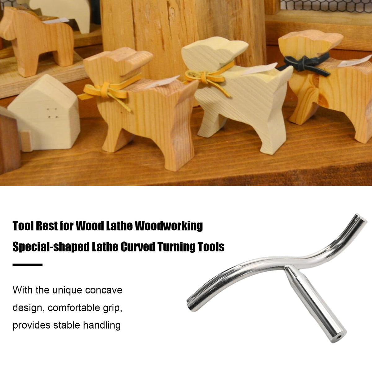 Vkinman Curved Lathe Tool Rest 1 Inch Diameter Post for Woodworking Wood Turning Lathe Turning Tool DIY Lathe Accessories