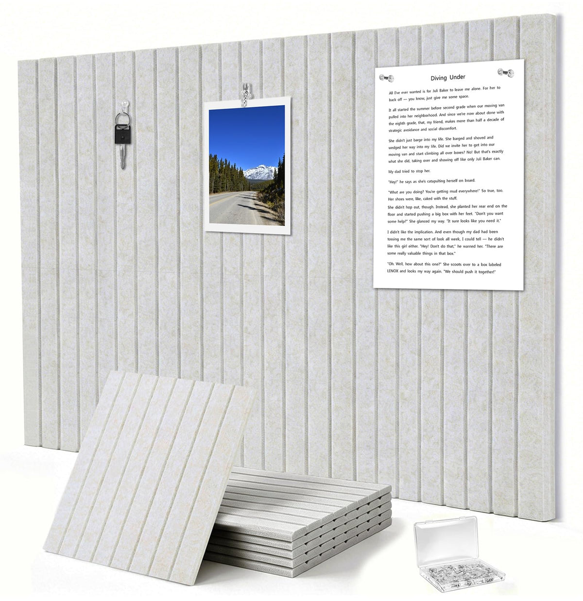 G Gamit 0.47" Thick Felt Pin Board 36"x24" Large Cork Board Alternative 6 Pack 11.81"x11.81"Felt Bulletin Board Wall Tiles Notice Board with 30 Pushpins for Home Office School(Fine-Light Camel)