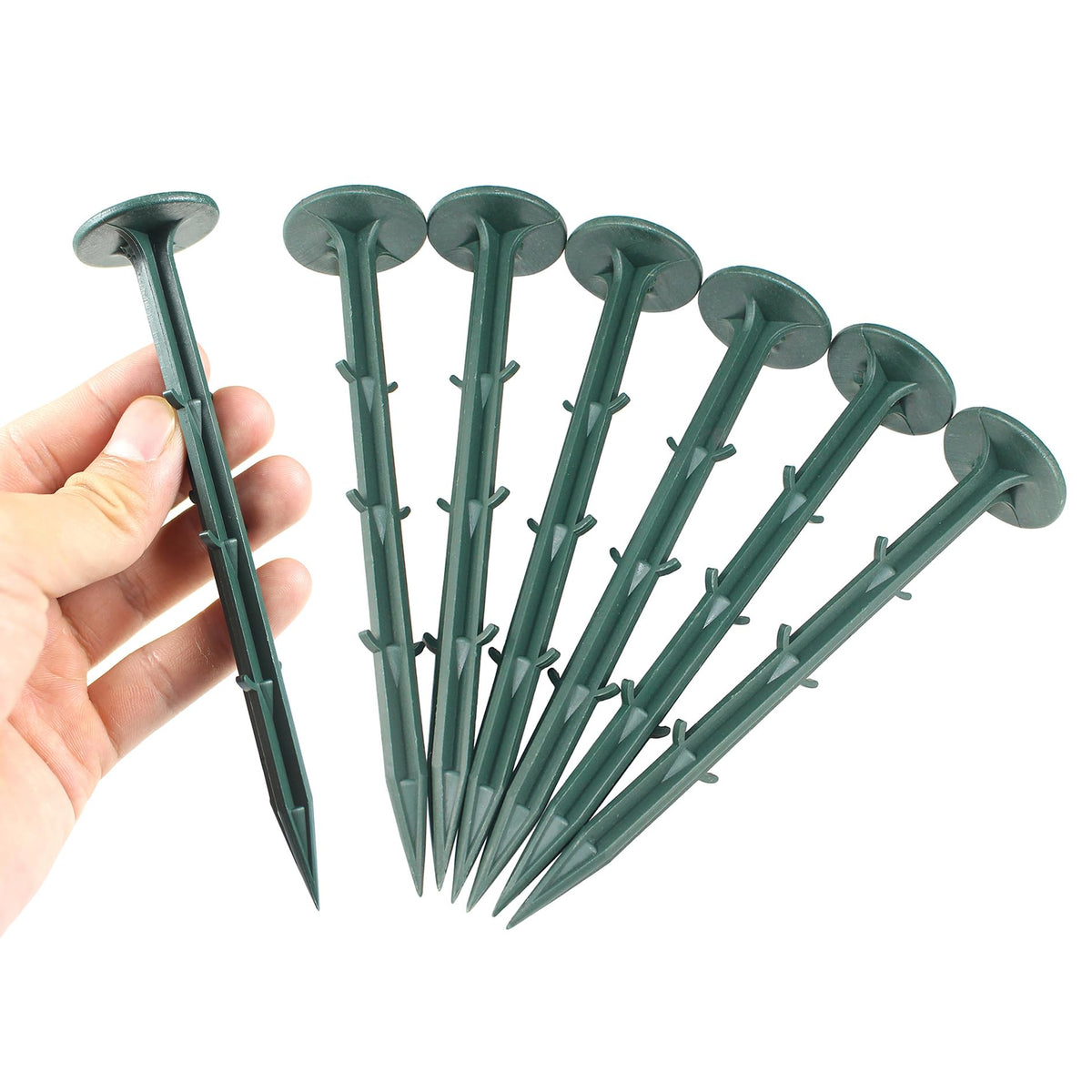 50/100/150 Pack 6 Inch Plastic Garden Lawn Stakes, Landscape Anchors Rustproof Spikes for Ground Lawn Edging, Weed Fabric, Tarp, Christmas Yard Decor, Camping Tent (100)