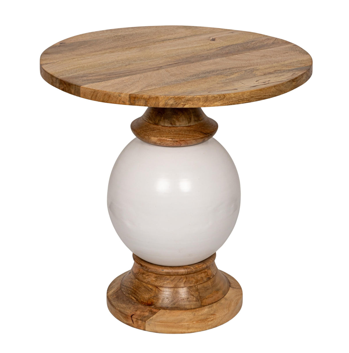 Creative Co-Op Mango Wood & Metal Round Pedestal Table