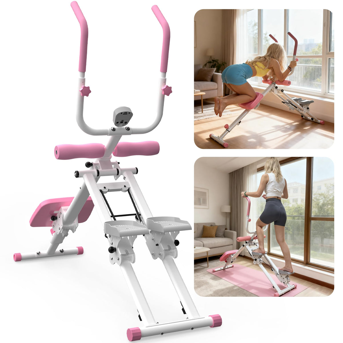 KINMAC 2-in-1 Stair Stepper and Ab Workout Machine, Multi-Function Trainer Compact Home Gym Exercise Equipment for Full Body Cardio and Core Training