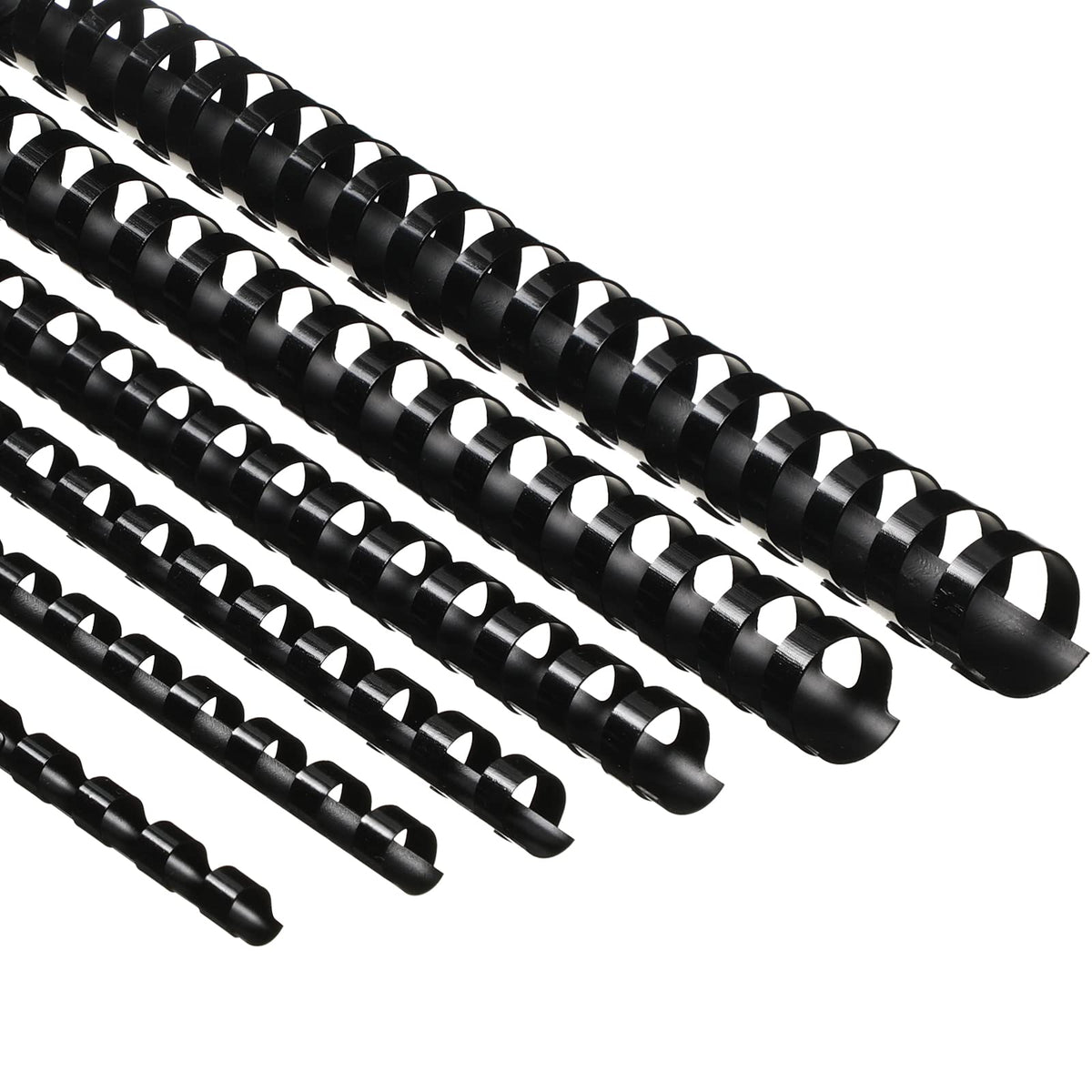 Yunsailing 150 Pack Plastic Binding Combs Plastic Binder Comb Ring 19 Ring Binding Spines Letter Size Spiral coils for Notebook Calendar(1/4 5/16 3/8 1/2 5/8 3/4 in,Black)