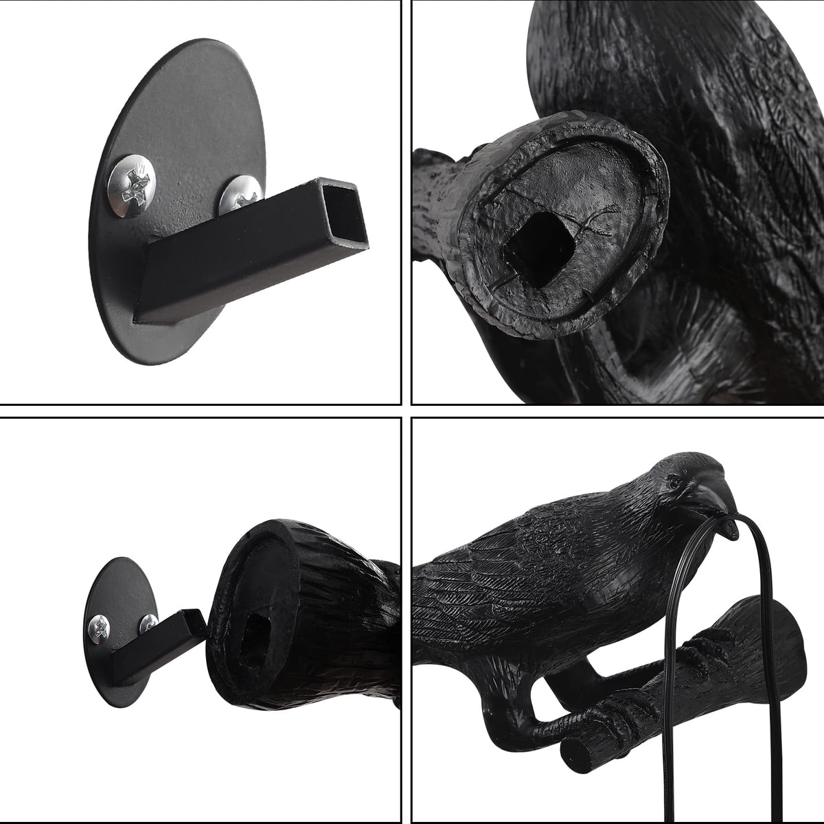 EPPARA Raven Table Lamp, Gothic Crow Lamp, Adjustable Birds Table Light, Wall Sconce Lamp Light for Bedroom Living Room, Lifelike Resin Raven Decoration, Modern Table Lamps Brithday GIF