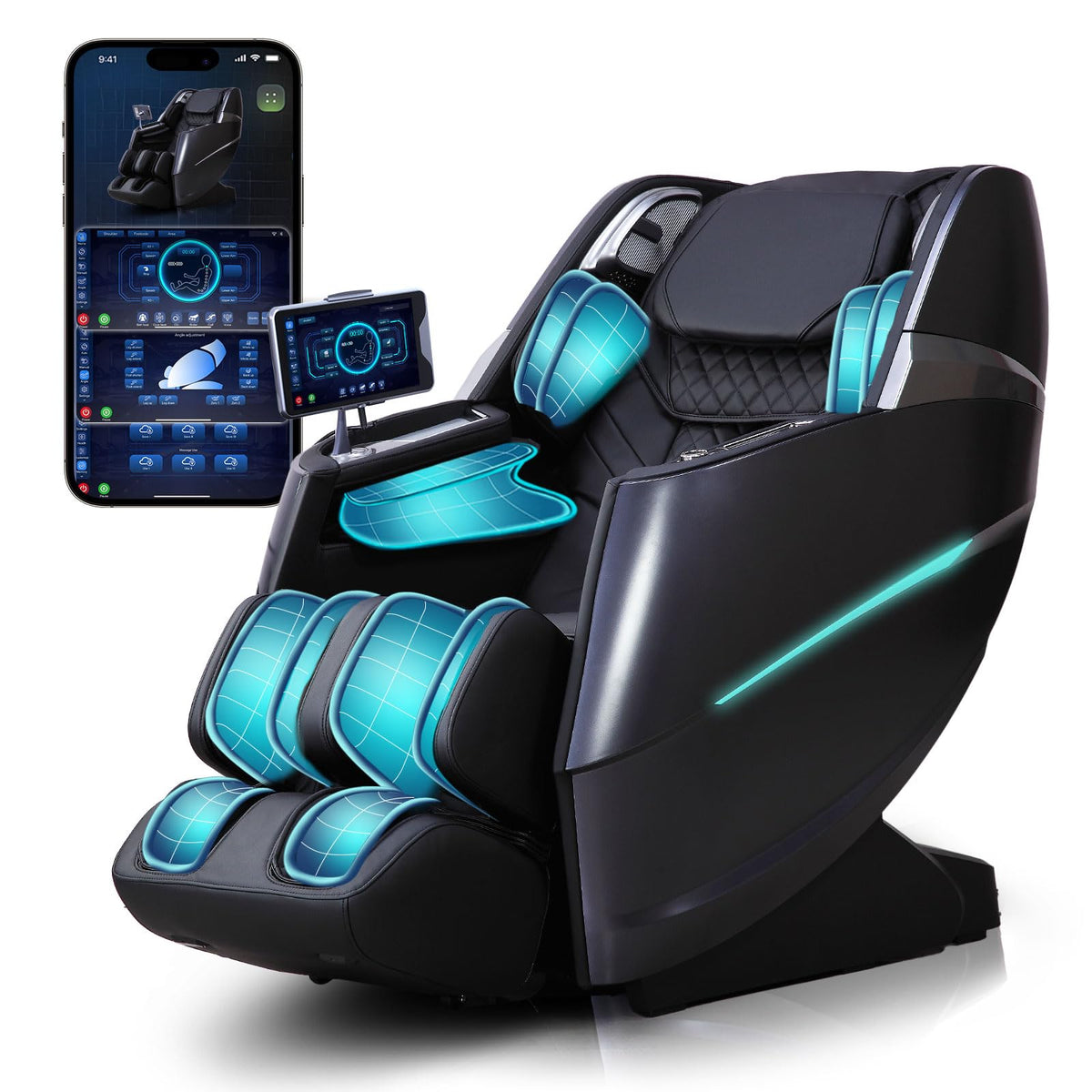 RelaxRelife Massage Chair Full Body, 4D Zero Gravity Massage Chairs, 20 Auto Modes, 11 Massage Technique, 40 Airbags Shiatsu Massage, APP Control with HiFi Bluetooth Speaker Black