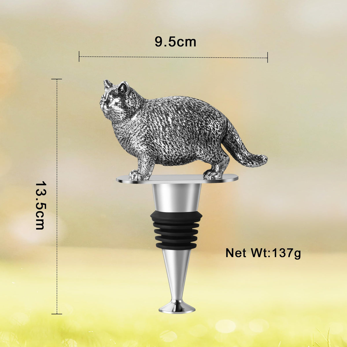 Cat Wine Bottle Stopper, Cat Gifts for Cat Lovers, Birthday Christmas Gifts for Women Men, Cat Lovers with Gift Box