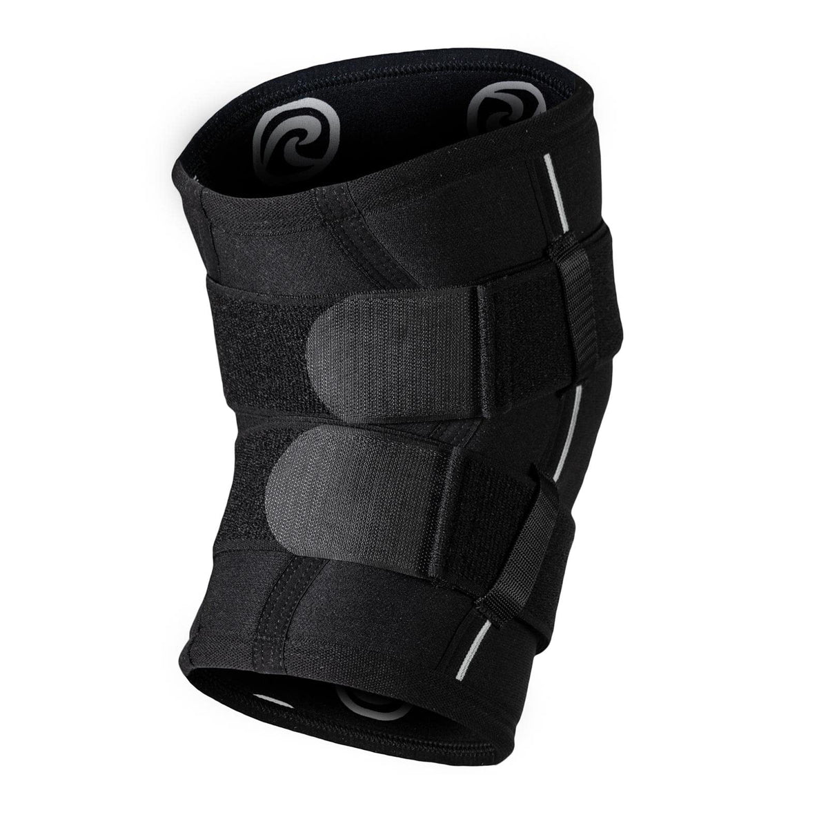 Rehband X-RX Knee Support with Straps, 1 piece, strong knee sleeve 7mm neoprene for heavyweight workouts, weightlifting & strongman, Colour:Black, Size:Large