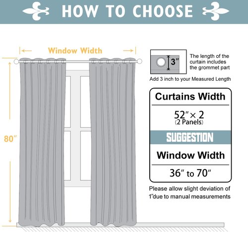 ChrisDowa Blackout Curtains - Thermal Insulated Room Darkening Panels, Aqua, 52 x 80 Inches - 2 Panels Set