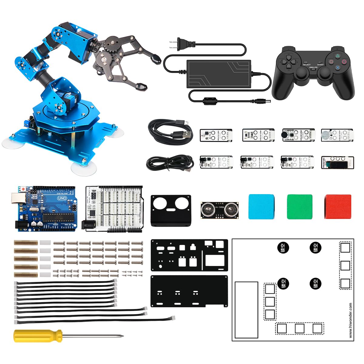 LewanSoul Robotic Arm 6DOF Robot Arm Kit with Secondary Development Compatible with Arduino, DIY Programming Kit STEAM Robot with Sensor and Arduino Open Source Code & Tutorial