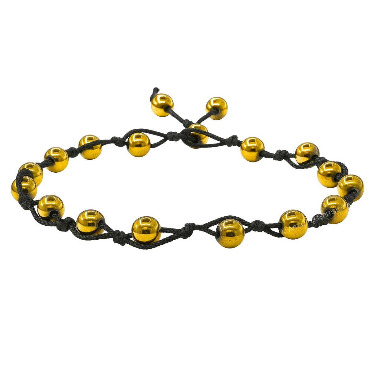 Amazing Gemstone Golden Hematite Anklet Ankle Bracelets for Women - Waterproof Beaded Healing Crystal Anklets, Plus Size Chakra Gemstone Bead Anklet (Stretchy Adjustable - Hand Knotted)